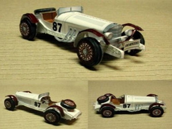 Miniatura de papel Mercedes Benz SSK/ Papercraft 3d.