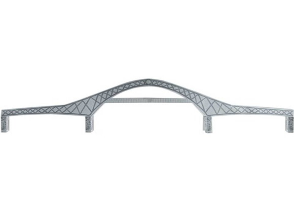 Miniatura de papel Ponte das Américas Maquete 3d papercraft.