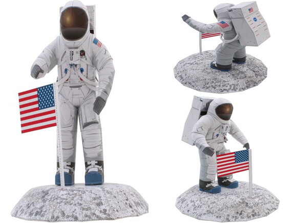 Miniatura de papel Traje espacial da NASA/ Papercraft 3d.