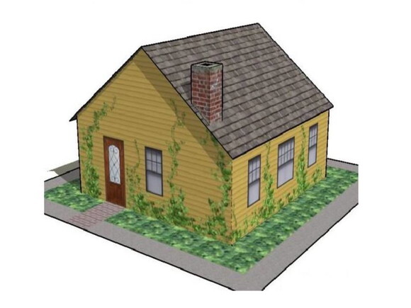 Miniatura em papel de uma casa familiar simples/ PDF.