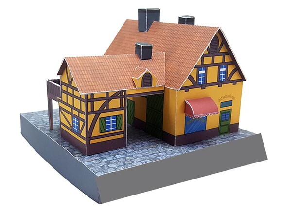 Miniatura em papel de uma padaria/ Papercraft.