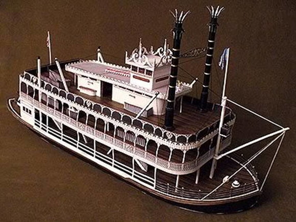 Modelo De Papel Barco Mark Twain Disney/ Maquete 3d.