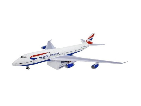 Papercraft 3d Avião de papel British Airways Boeing 747-400.
