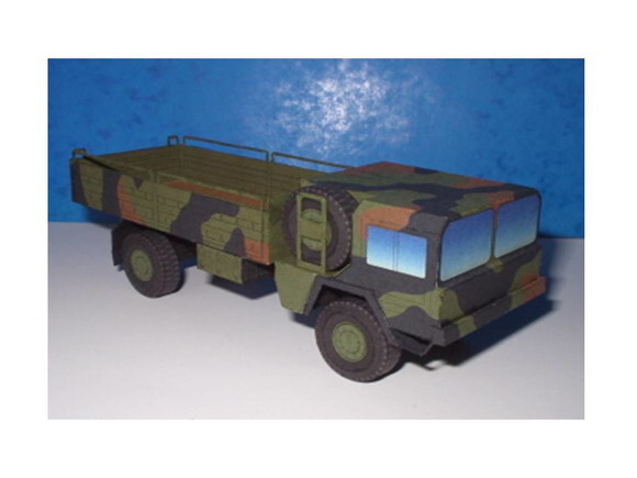 Papercraft 3d do caminhão militar MAN 5t mil gl 4 × 4.