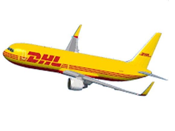 Papercraft da aeronave Tupolev 204C da DHL./Digital.