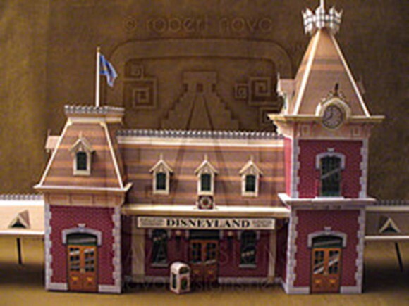 Papercraft da estação de trem da Disneylândia / Maquete 3d.