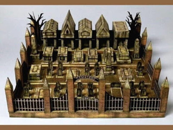 Papercraft do Cemitério RavensBlight/ Maquete 3d.