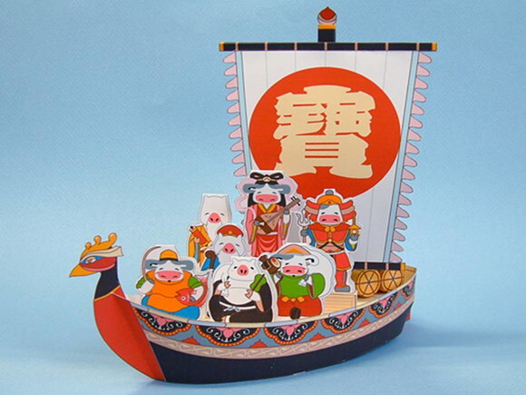 Papercraft infantil de um navio de tesouro.