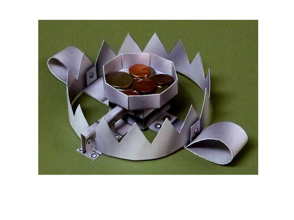 Projeto Armadilha decorativa de Aço de papel/ Papercraft 3d.