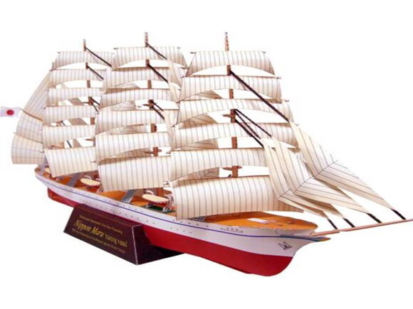 Projeto Papercraft 3d Barco a vela (Nippon Maru) em papel.