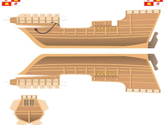 Projeto Papercraft da Caravela de Santa Maria/ Maquete 3d.