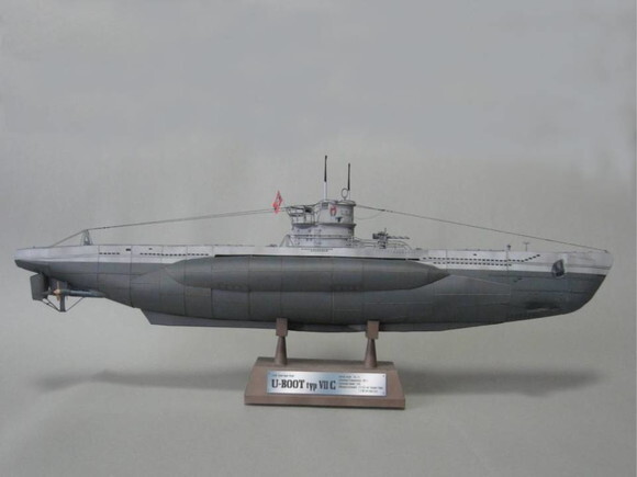 Projeto Papercraft 3d Submarino Alemão tipo VII C.