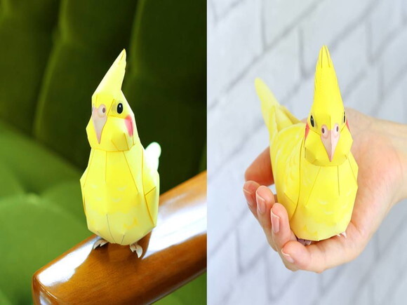 Arquivo de Corte : Calopsita (Lutino) em Papel.