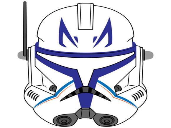 Arquivo de Corte : Máscara do Capitão Rex Star Wars em PDF.
