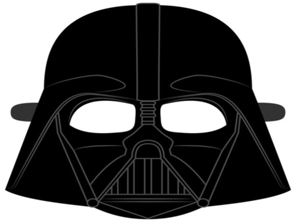 Arquivo de Corte : Máscara do Capacete Darth Vader em PDF.