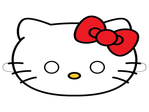 Arquivo de Corte : Máscara Hello Kitty em PDF.