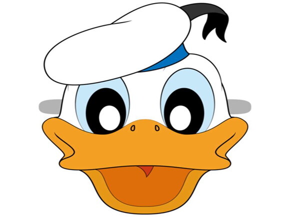 Arquivo de Corte : Máscara Pato Donald em PDF.