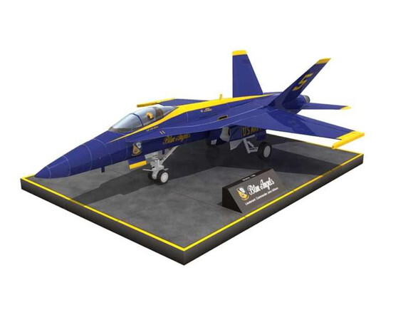 Arquivo de Corte 3d : Aeronave Boeing Blue Angels em papel.