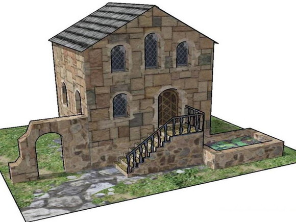 Arquivo de Corte : Villa italiana em papel artesanal/ PDF.