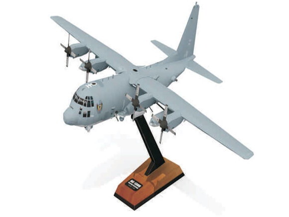 Arquivo de Corte 3d : Avião AC-130U em papel artesanal.