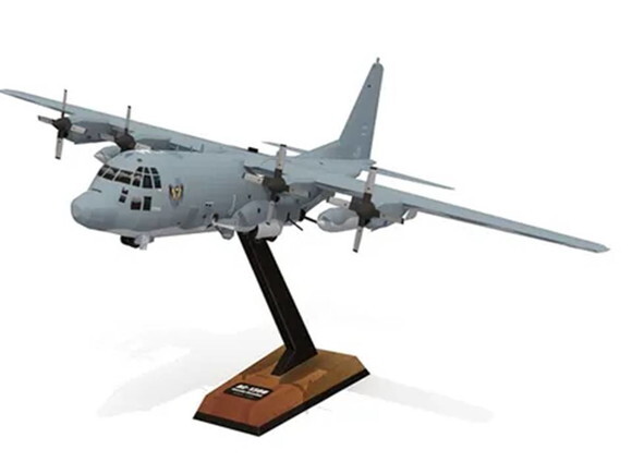 Arquivo de Corte 3d : Avião AC-130U em papel artesanal.