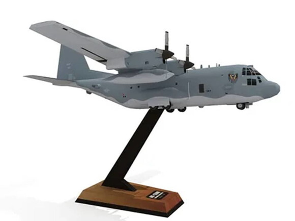 Arquivo de Corte 3d : Avião AC-130U em papel artesanal.