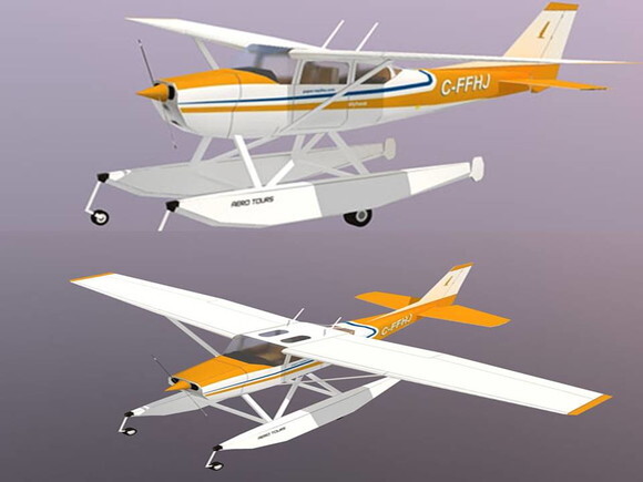 Arquivo de Corte 3d Hidroavião Cessna 172 em papel.