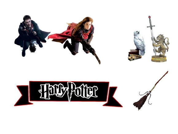 Arquivo de Corte Silhouette Topo de Bolo Harry Potter.