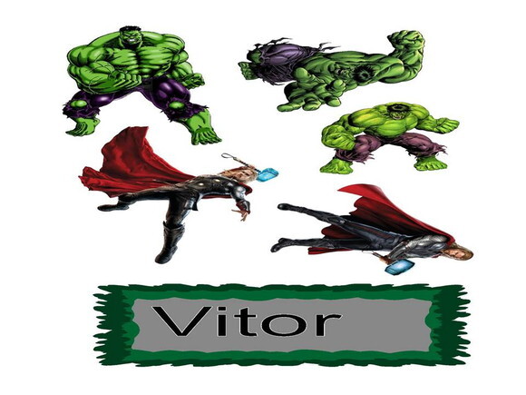 Arquivo de Corte Silhouette Topo de Bolo Hulk - Thor.
