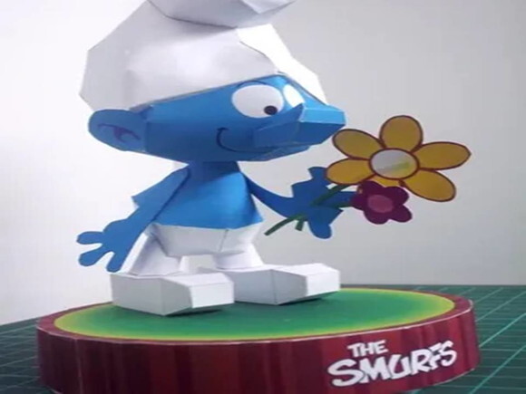 Arquivo em PDF : Smurf em papel artesanal.