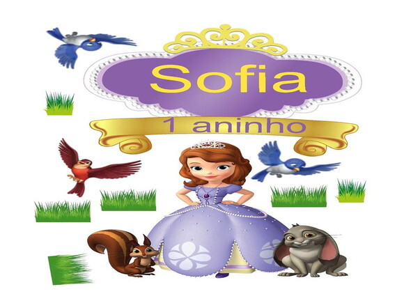 Arquivo Silhouette Topo de Bolo Princesa Sofia 1.
