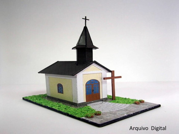 Maquete de papel Capela de São Cirilo e Metódio/ Papercraft.