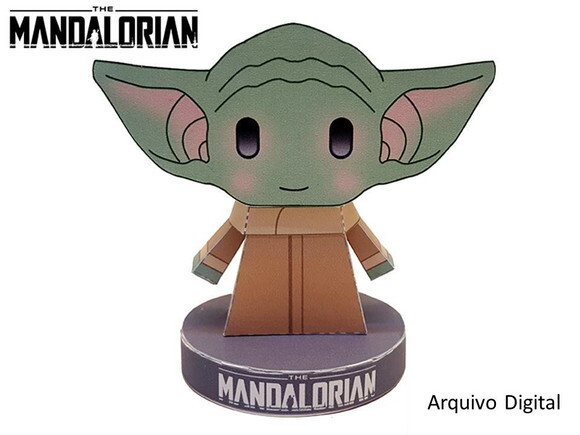Miniatura Baby Yoda Star Wars em papel/ Papercraft.