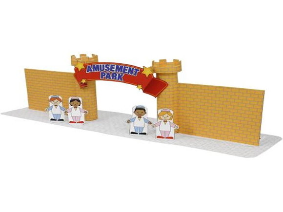 Miniatura em papel de um Parque de diversão Papercraft.
