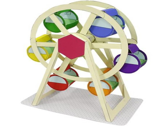 Miniatura em papel de um Parque de diversão Papercraft.