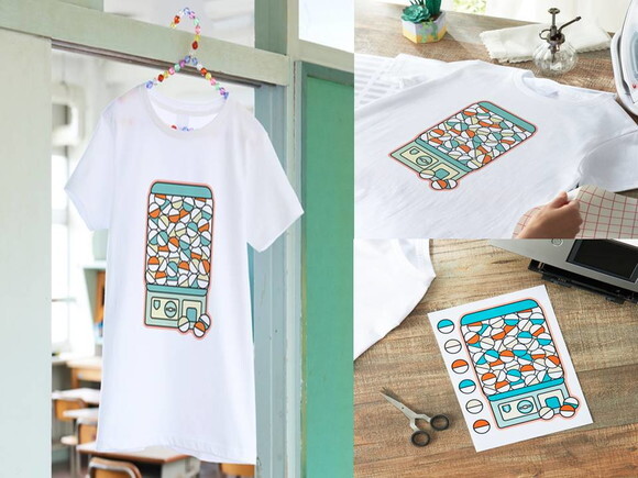 Papel Digital Transfer Cápsulas de Brinquedo p/ Tec. Claros.