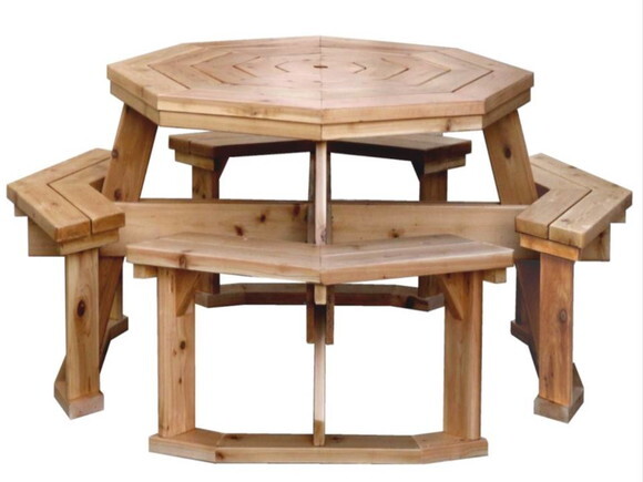 Projeto P/ Construir uma Mesa de Piquenique Octógono.