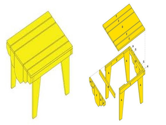 Projeto P/ Construir uma Mesa de Centro - Andirondack.
