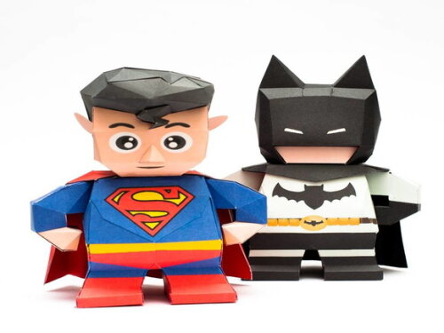 Arquivo de Corte : Batman e Superman em papel/ Papercraft.