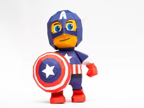 Arquivo de Corte : Capitão américa em papel/ Papercraft.