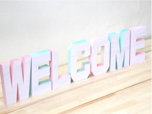 Arquivo de Corte : Decoração de letras (WELCOME) em papel.