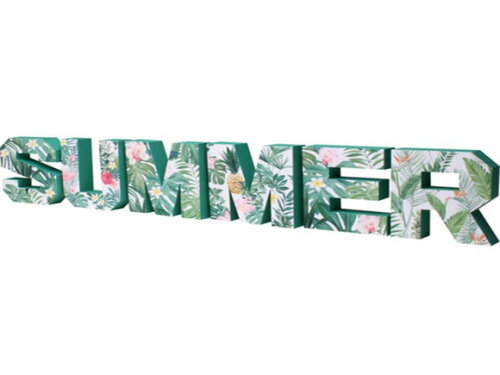 Arquivo de Corte : Decoração de letras (SUMMER) em papel.