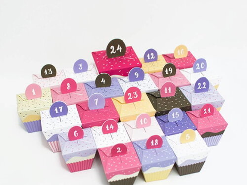 Arquivo de Corte : Cupcakes do Advento em papel PDF.
