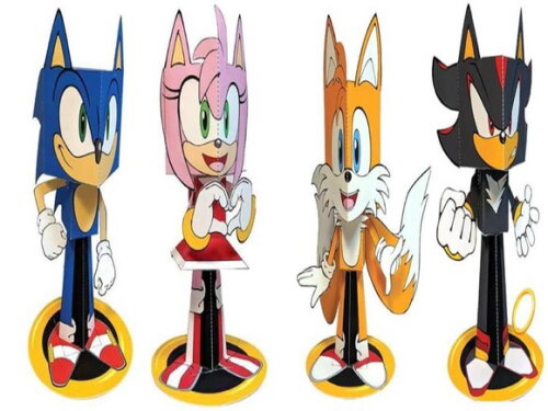 Arquivo de Corte : Personagens Sonic The Hedgehog em papel.