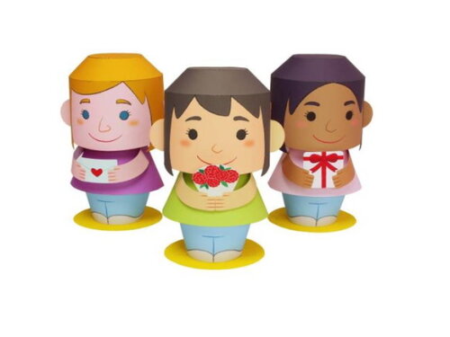 Arquivo de Corte 3d Boneca mensageira de papel em PDF.