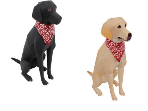 Arquivo de Corte 3d Labrador Retriever de papel em PDF.