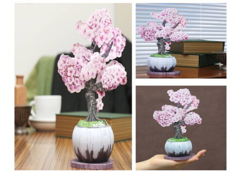 Arquivo de Corte Bonsai em Papel Flores de cereja.