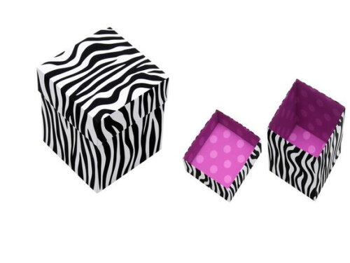 Arquivo de Corte Caixa Zebra de papel em PDF.