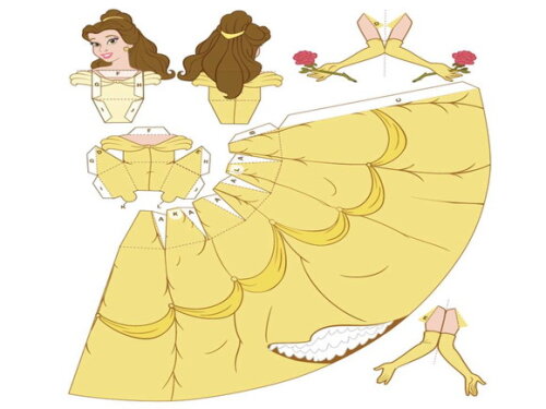 Arquivo de Corte Digital Princesa Bela/Papercraft.
