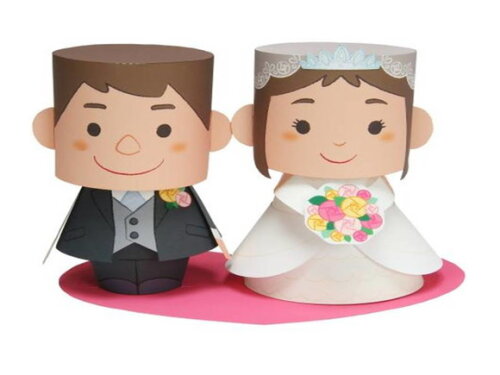 Arquivo de Corte Noivinhos de Casamento em papel PDF.